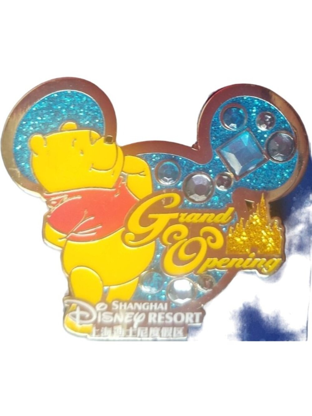 Disney Winnie Pooh Trading Pin Shanghai Bling Lapel Pin Brooch Badge Jewelry Pin
